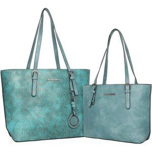 Montan West Large Purse and Handbags Set Embossed Collection Purse 2Pcs